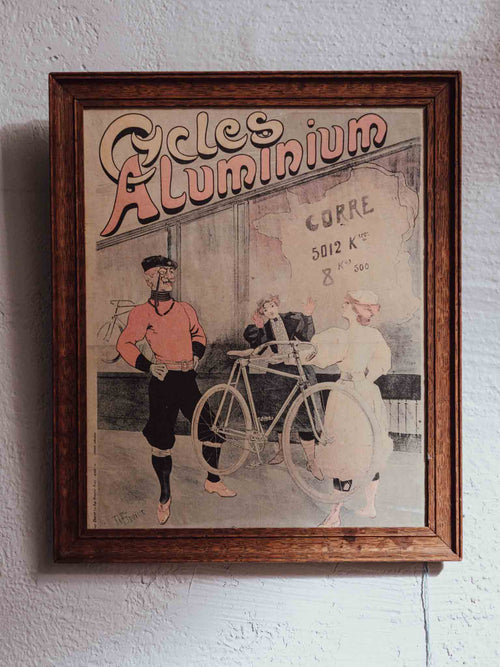 Framed ‘Cycles Aluminium’ Vintage Cycling Print