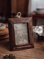 Vintage Handmade Timber Frame with Rural Landscape Print