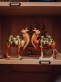 Pair of Sancai Glaze Ceramic Camels