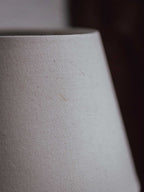 Antique Cast Metal Table Lamp with Ivory Linen Shade