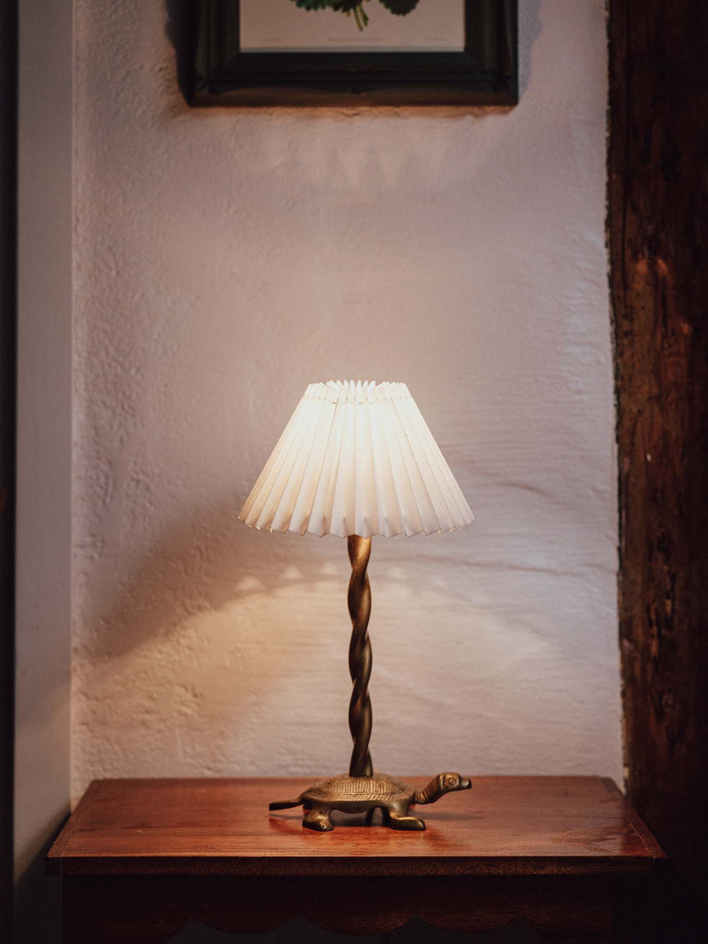 Vintage Brass Turtle Table Lamp
