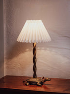 Vintage Brass Turtle Table Lamp