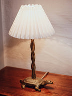 Vintage Brass Turtle Table Lamp