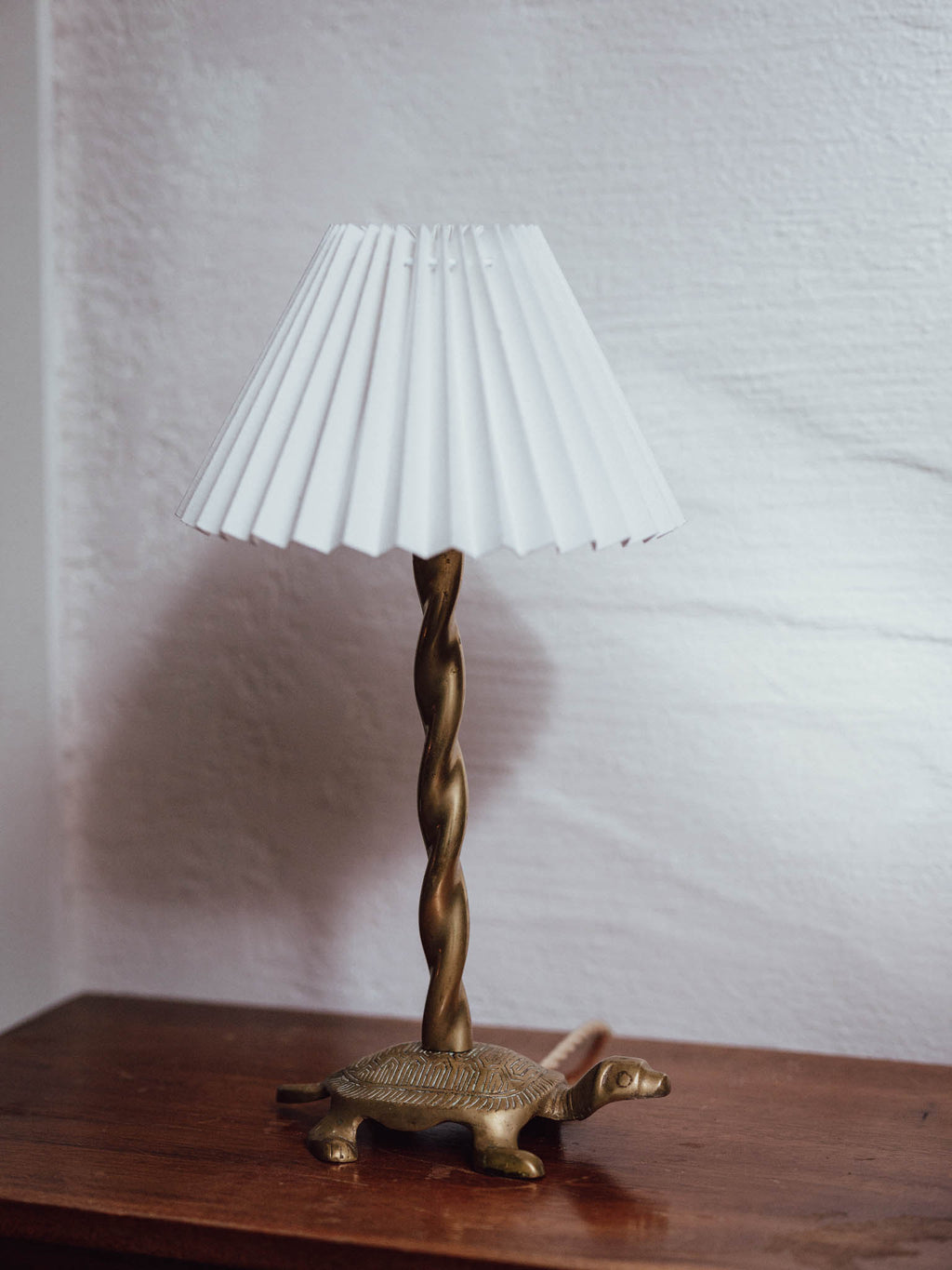 Vintage Brass Turtle Table Lamp