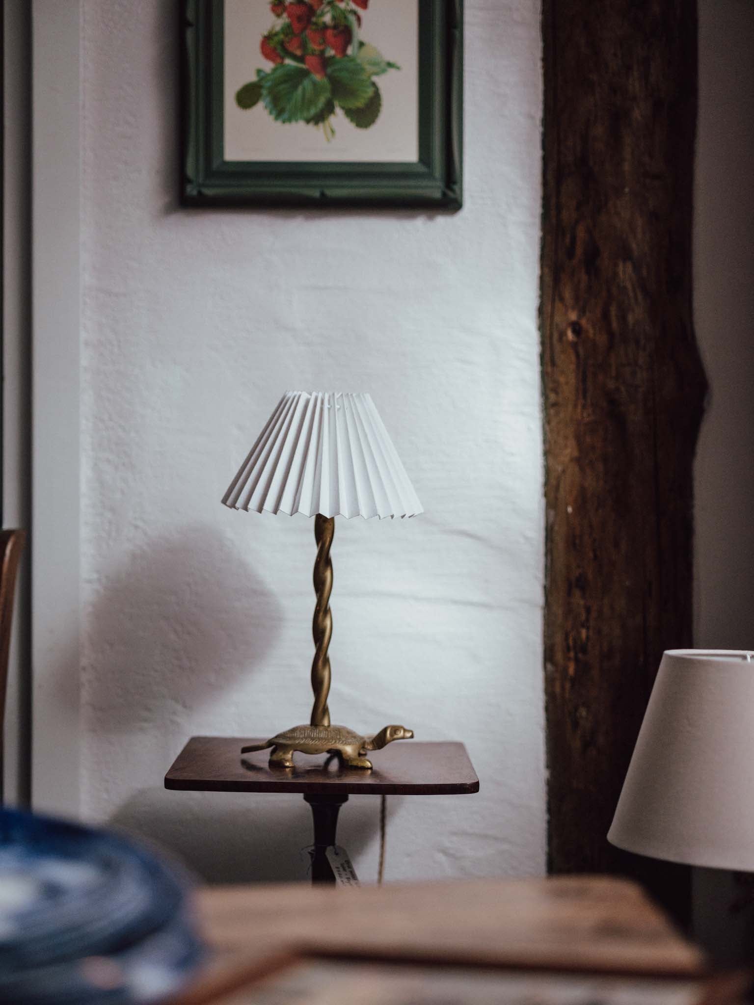 Vintage Brass Turtle Table Lamp