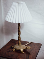 Vintage Brass Turtle Table Lamp