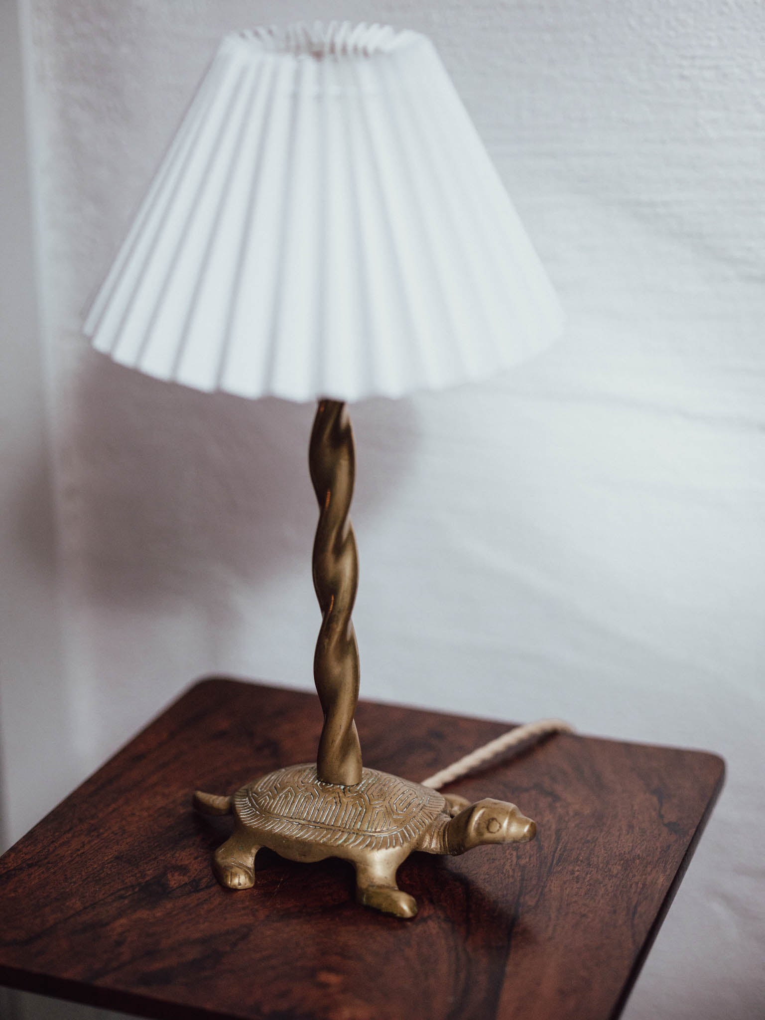 Vintage Brass Turtle Table Lamp