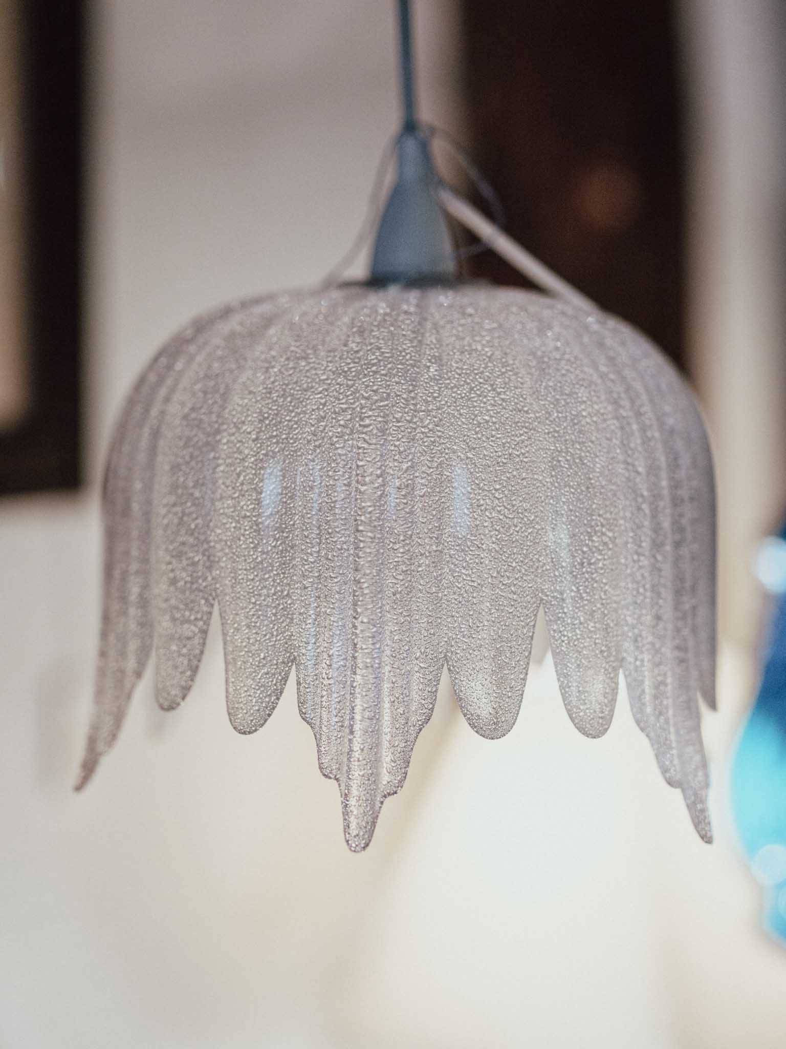 Swedish Vintage Textured Glass Pendant Shade