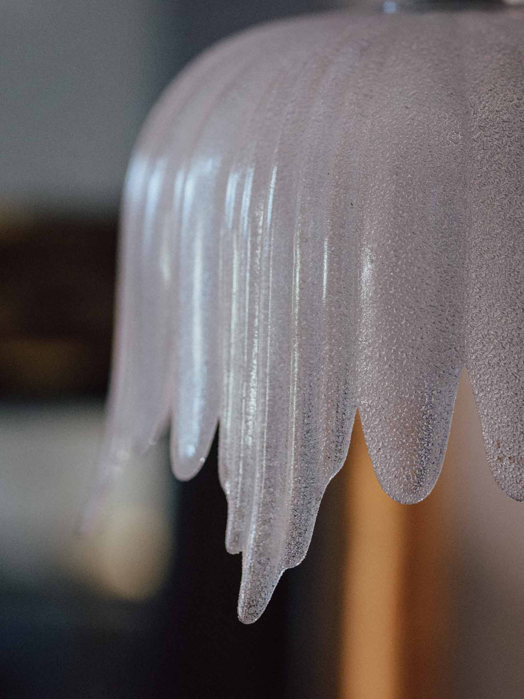 Swedish Vintage Textured Glass Pendant Shade