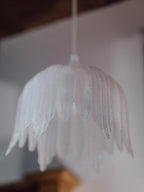 Swedish Vintage Textured Glass Pendant Shade