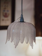 Swedish Vintage Textured Glass Pendant Shade