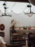 Pair of Vintage Italian Brass Pendant Lights with Verdigris Finish