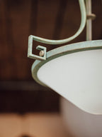 Pair of Vintage Italian Brass Pendant Lights with Verdigris Finish