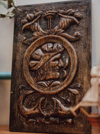 Antique Carved Wood Renaissance Portrait Relief Panel