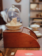 Vintage Wooden Roll-Top Tambour Bread Bin