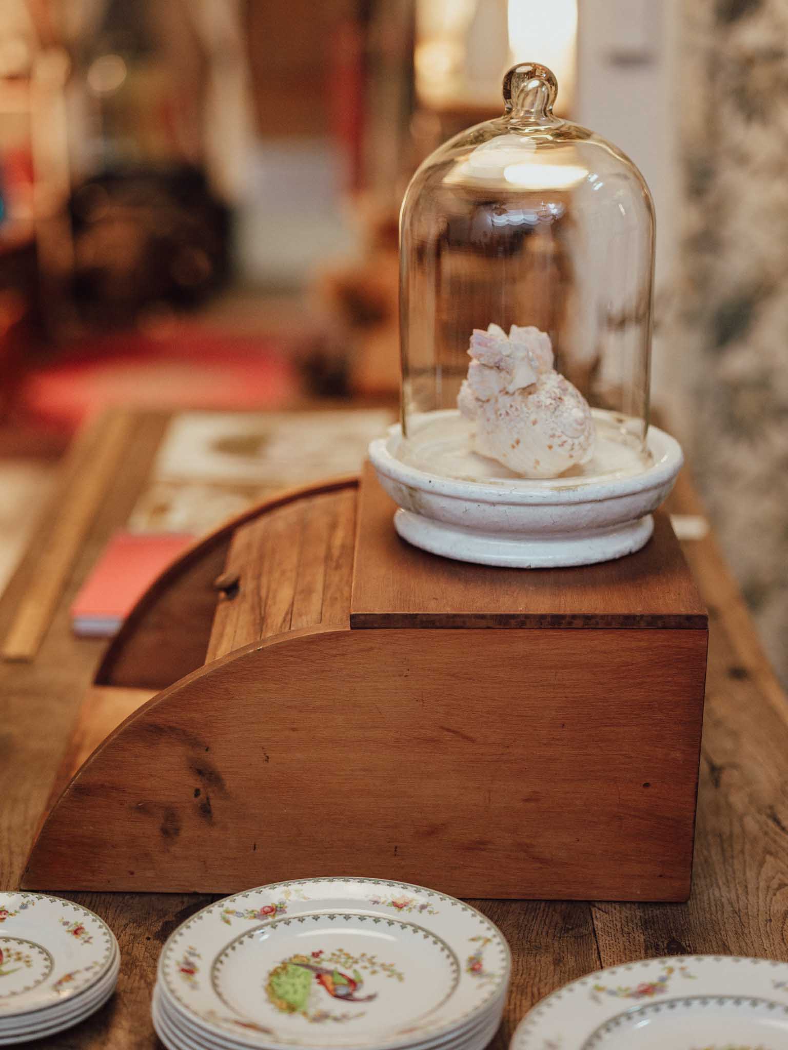 Vintage Wooden Roll-Top Tambour Bread Bin