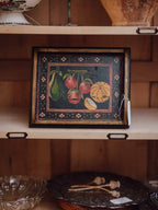 Hand Painted Vintage Fruit Tray with Handles