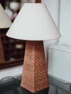 Vintage Woven Cane Table Lamp