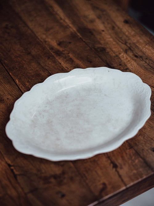 English Ironstone Scalloped Oval Platter