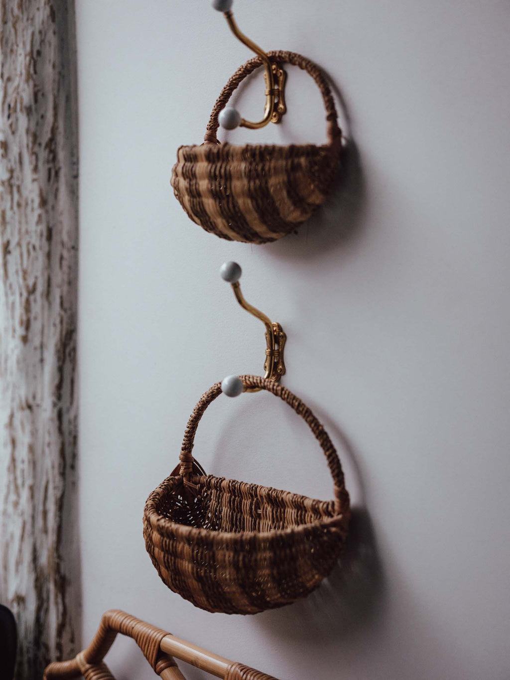 Pair of Vintage Woven Baskets