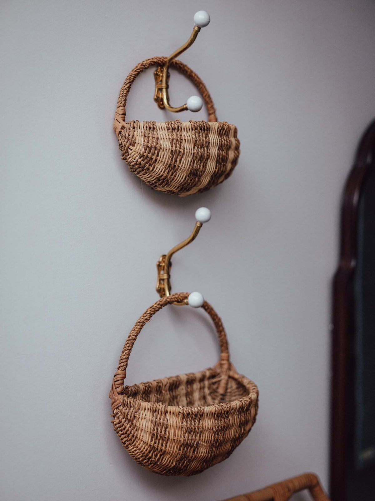 Pair of Vintage Woven Baskets