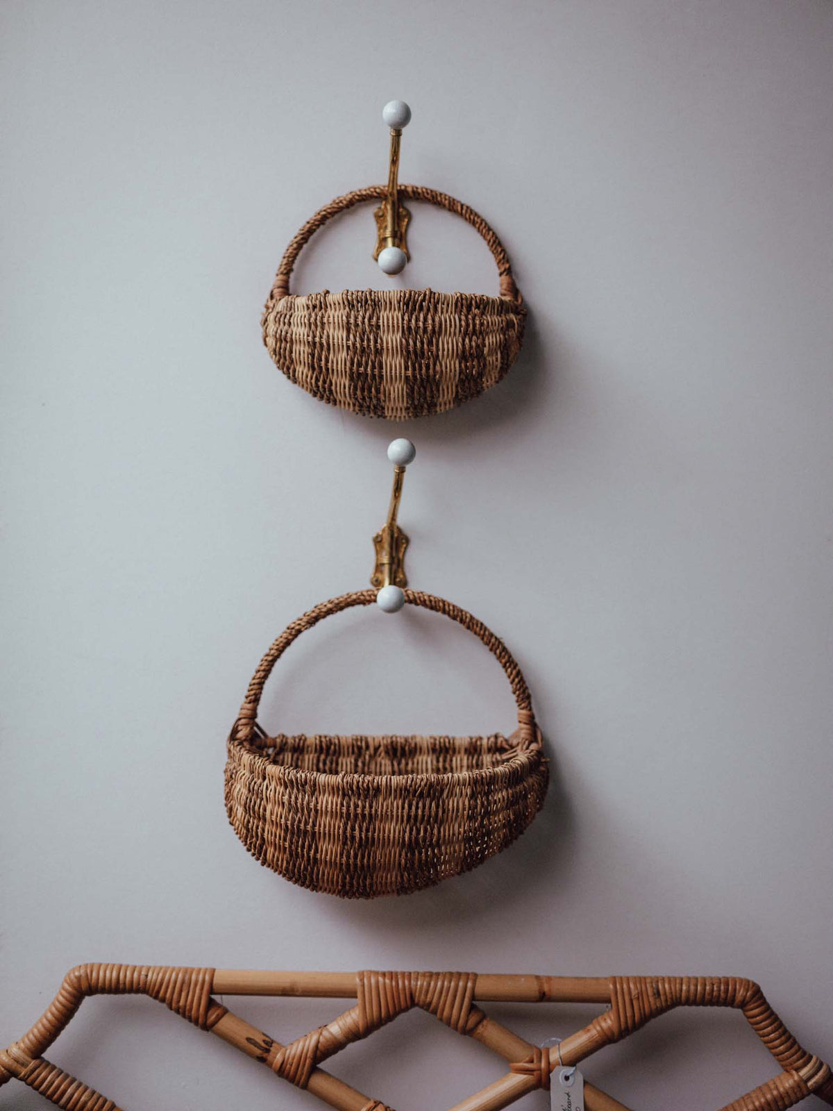 Pair of Vintage Woven Baskets
