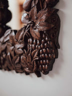 Vintage Carved Kauri Fruit and Vine Mirror