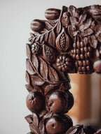 Vintage Carved Kauri Fruit and Vine Mirror
