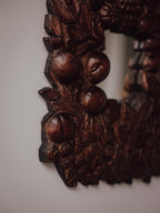 Vintage Carved Kauri Fruit and Vine Mirror