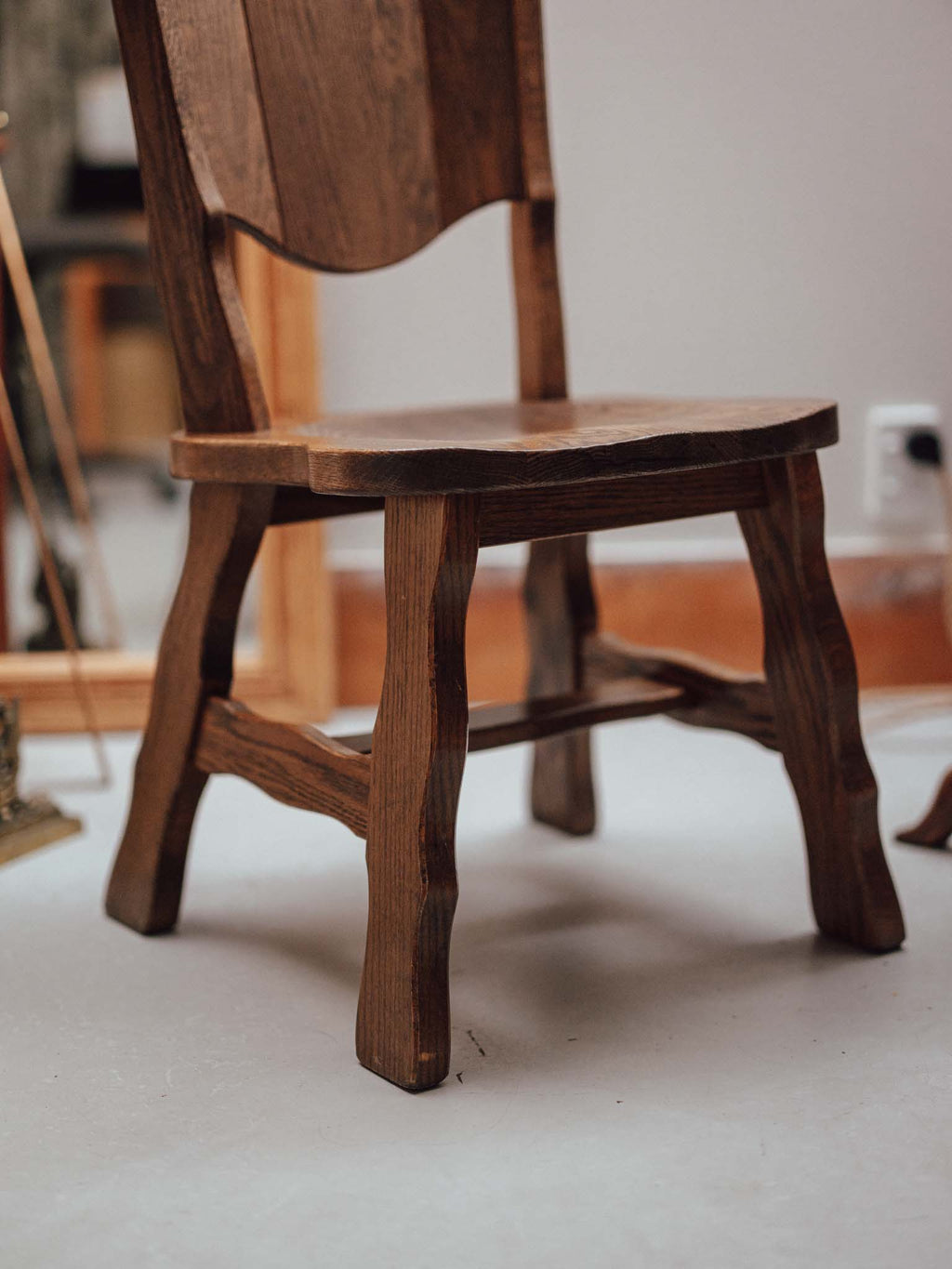 Brutalist Oak Side Chairs