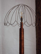 Handmade Standard Lamp with Copper Wire Shade