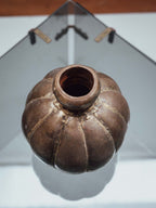 Vintage Indian Melon Form Metal Vase