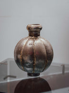 Vintage Indian Melon Form Metal Vase