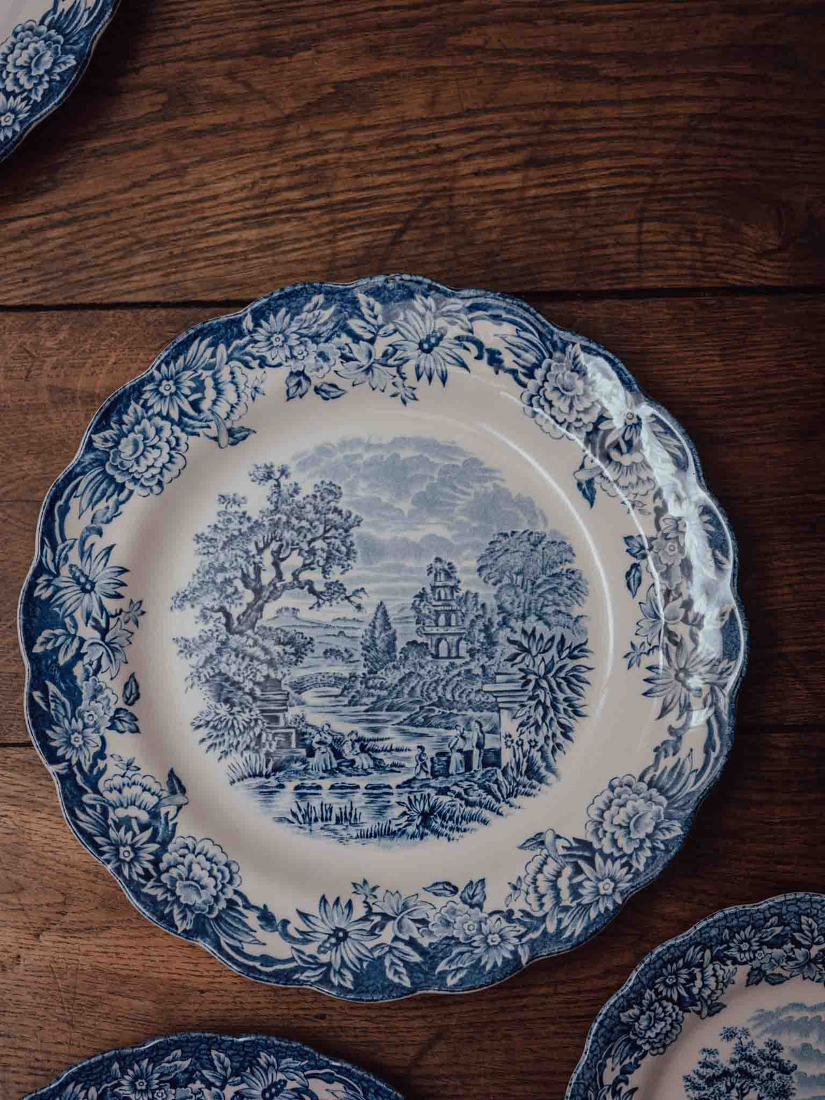 Ridgway Woburn Blue and White Salad Plate