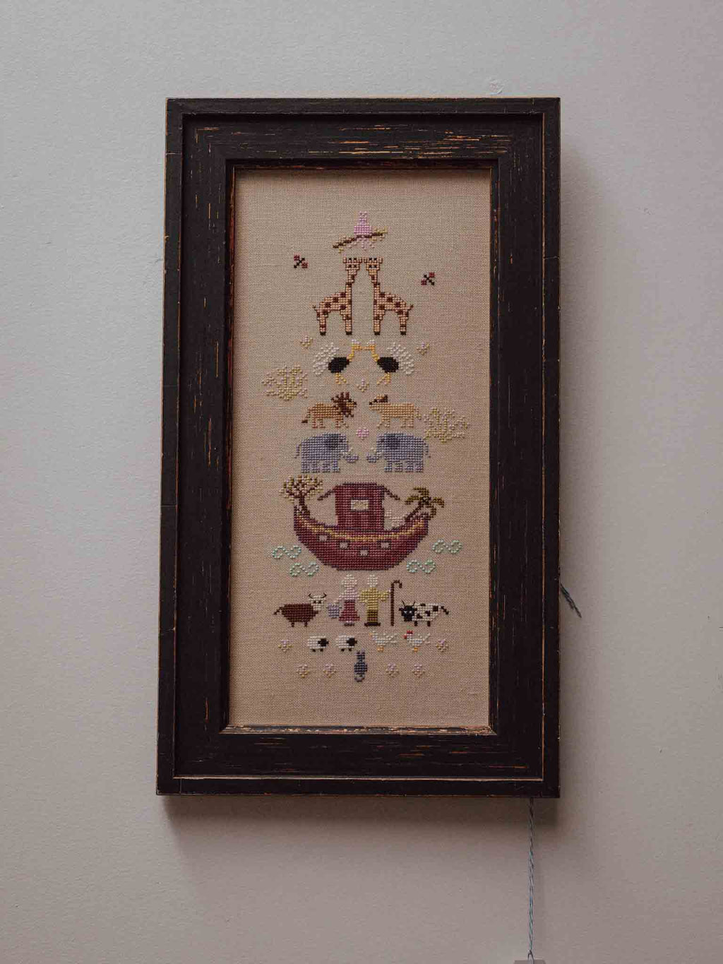 Framed Noah's Ark Cross-Stitch