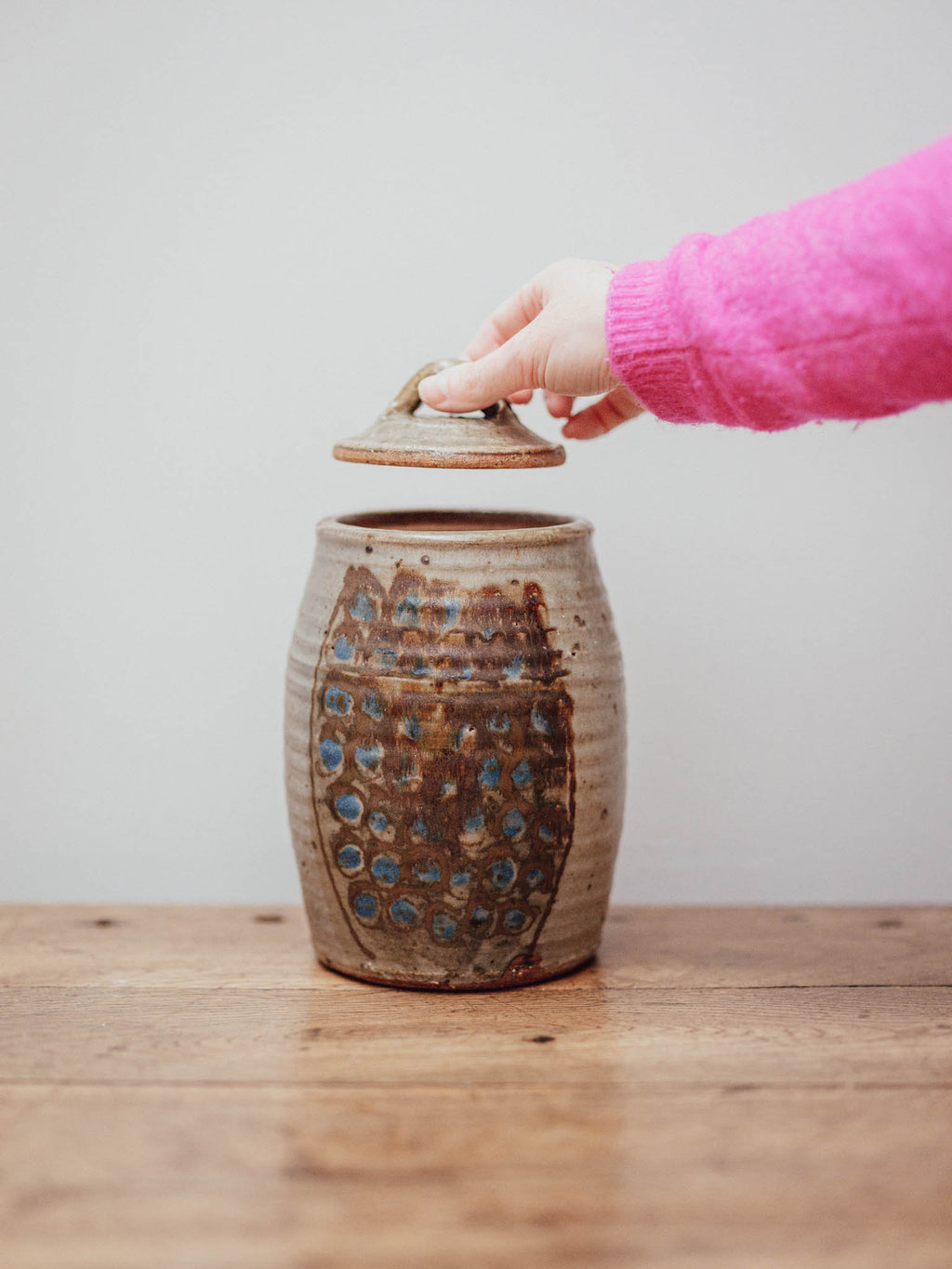 Studio Pottery Lidded Stoneware Jar