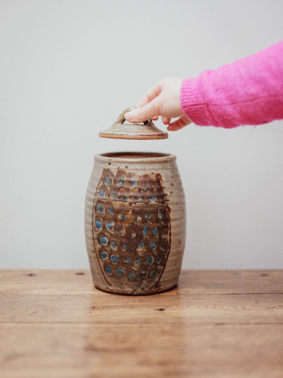 Studio Pottery Lidded Stoneware Jar