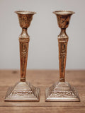 Pair of Victorian Neoclassical Brass Candlesticks