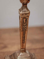 Pair of Victorian Neoclassical Brass Candlesticks