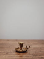 Brass Chamberstick with Scalloped Tray