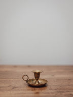 Brass Chamberstick with Scalloped Tray