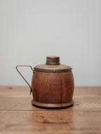 Antique English Oak and Brass Loose Leaf Tea Caddy