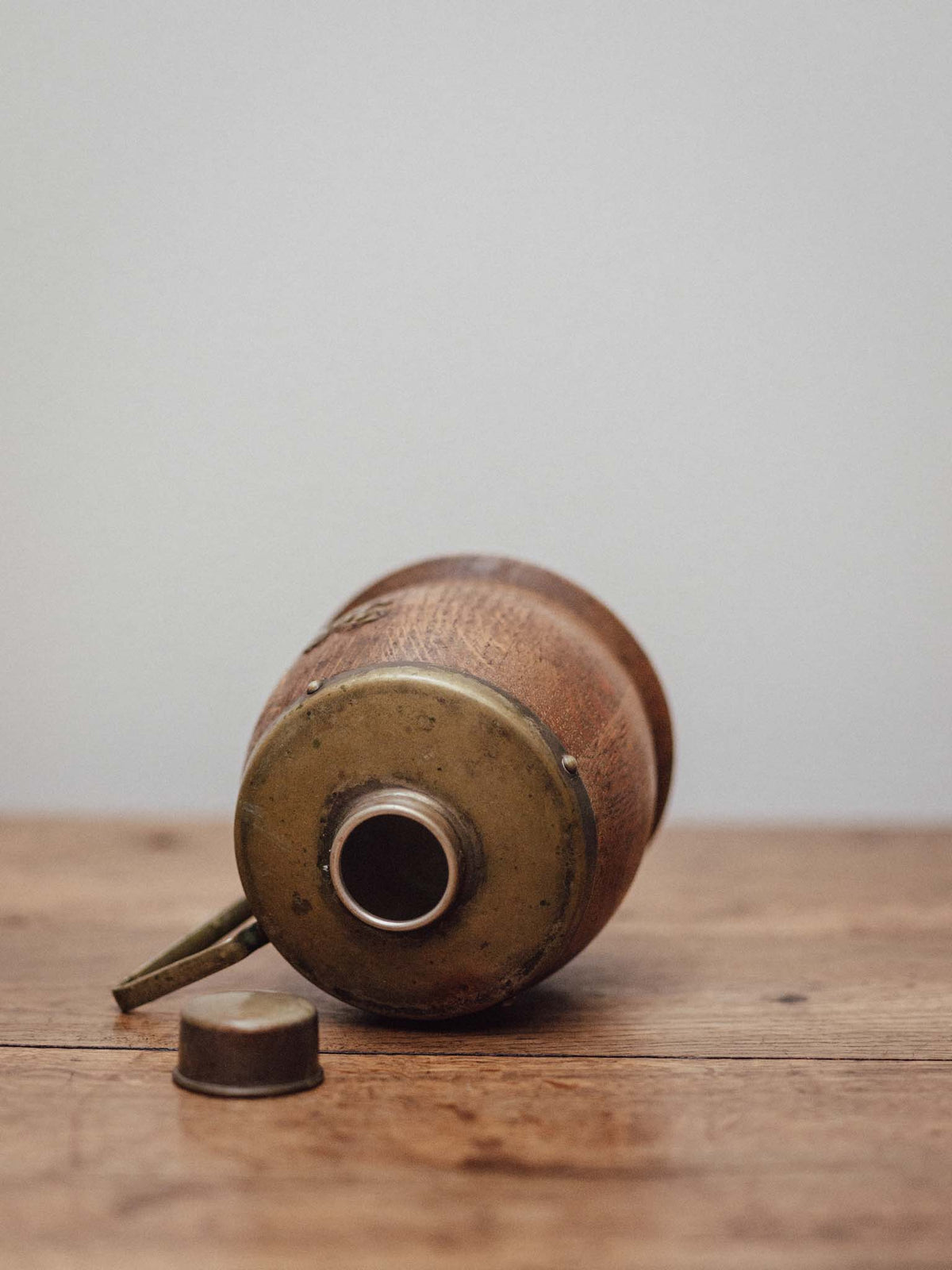 Antique English Oak and Brass Loose Leaf Tea Caddy