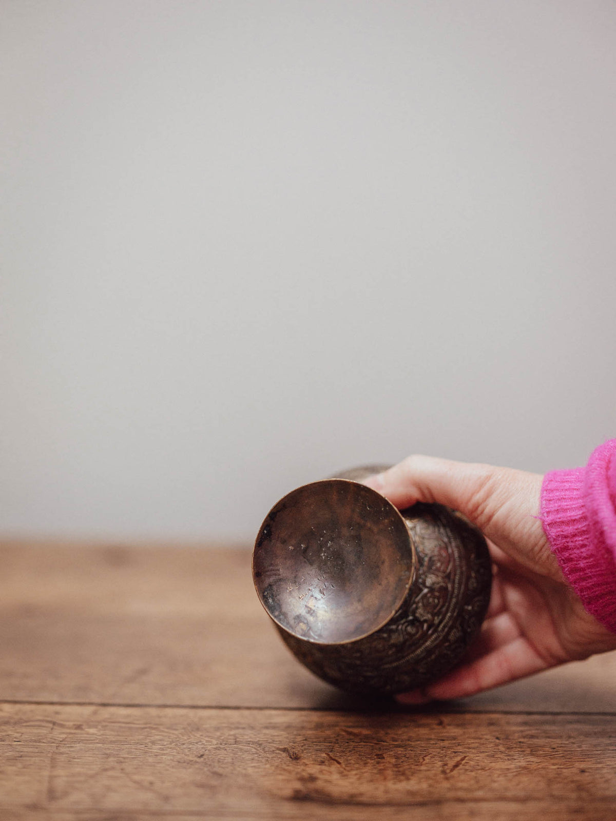Vintage Engraved Pedestal Bowl