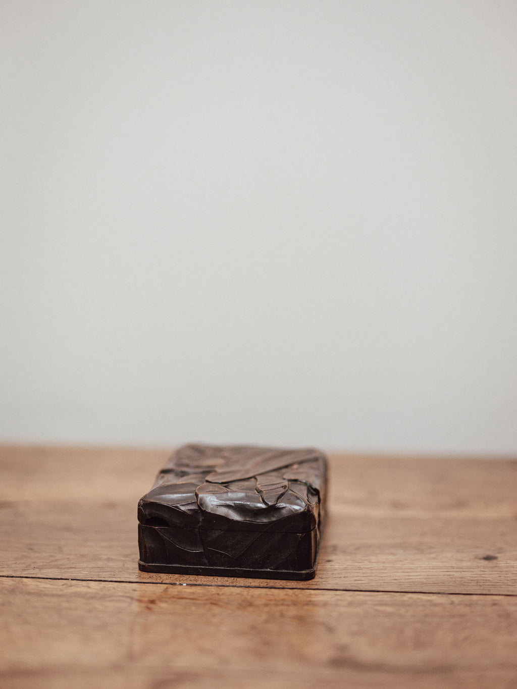 Carved Wooden Lotus Trinket Box