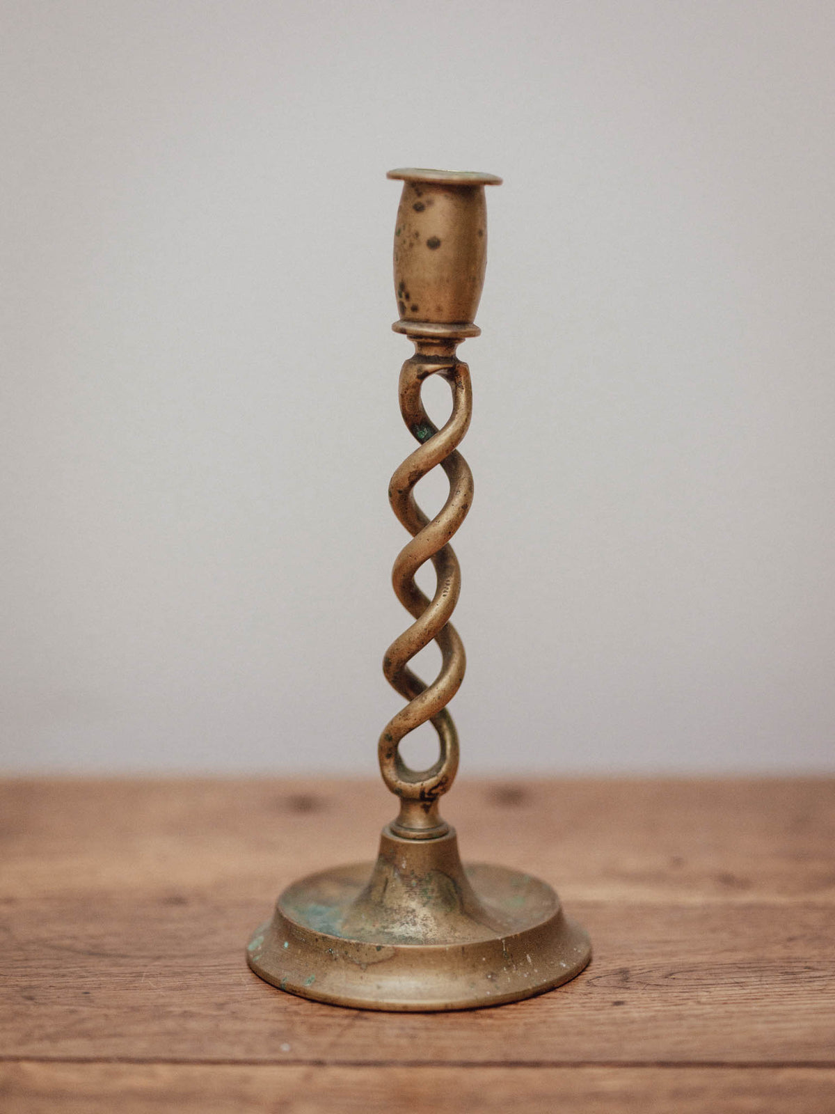 Brass Open Barley Twist Candlestick