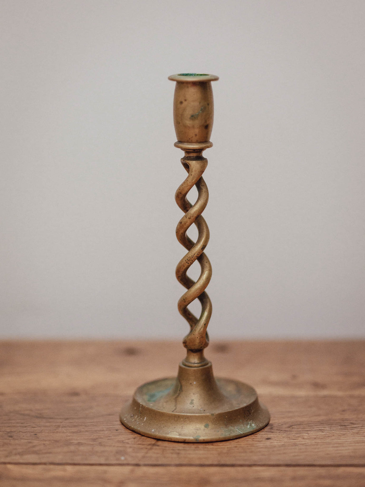 Brass Open Barley Twist Candlestick
