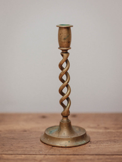 Brass Open Barley Twist Candlestick