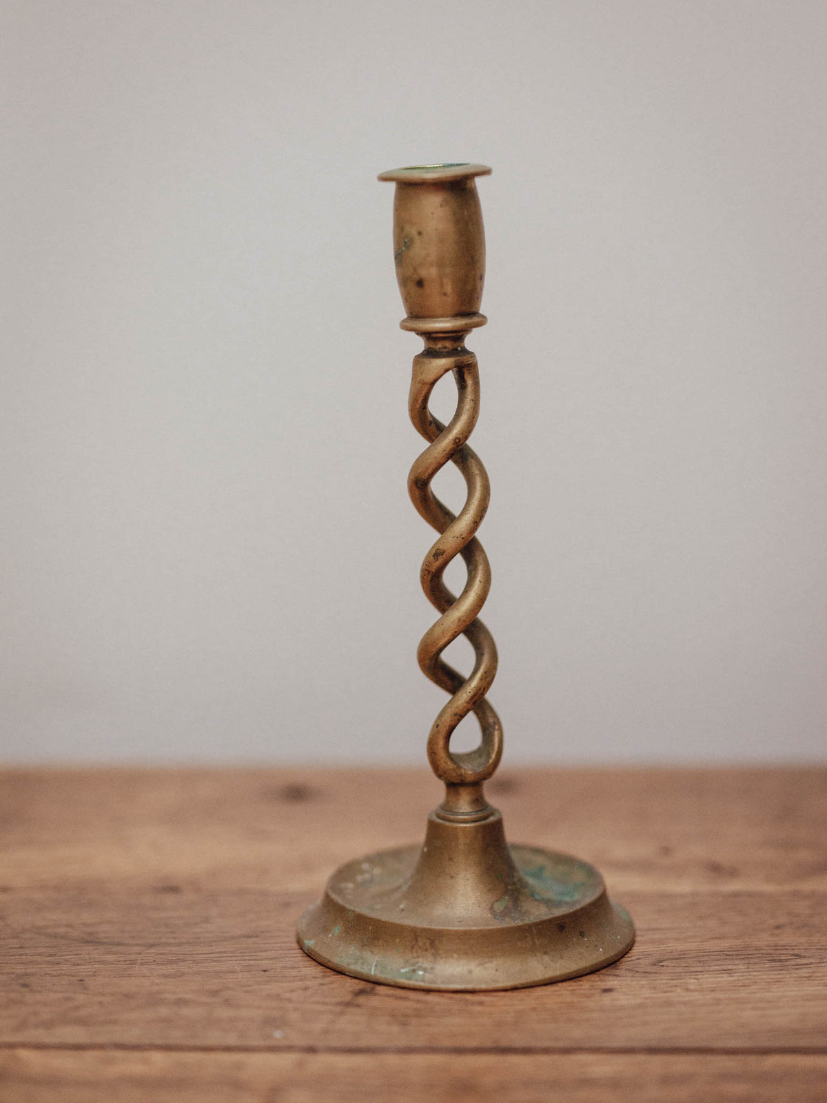 Brass Open Barley Twist Candlestick