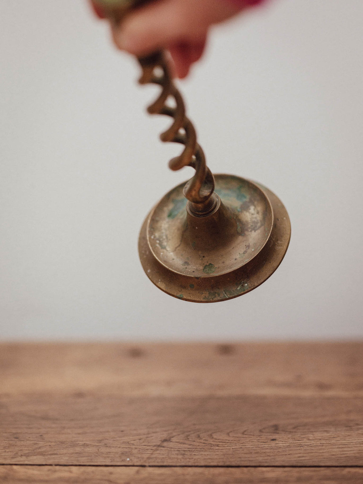 Brass Open Barley Twist Candlestick